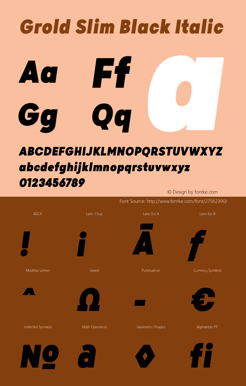 Grold Slim Black Italic Version 1.000;YWFTv17图片样张