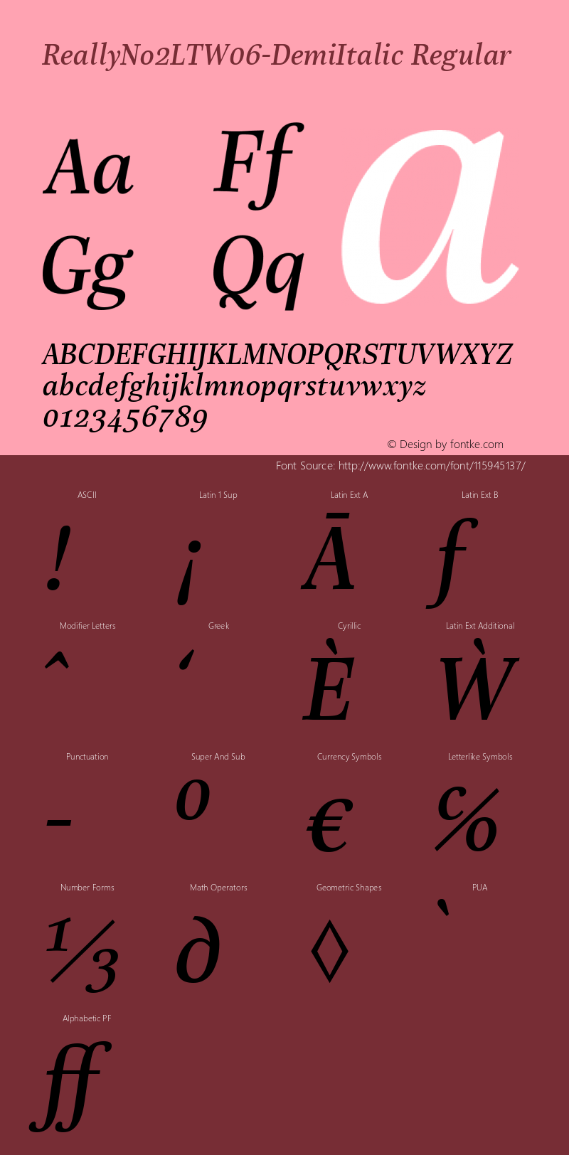 Really No 2 LT W06 Demi Italic Version 2.00图片样张