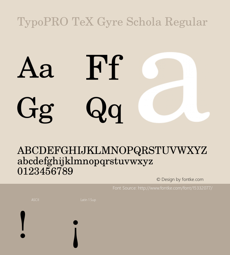 TypoPRO TeX Gyre Schola Regular Version 2.005;PS 2.005;hotconv 1.0.49;makeotf.lib2.0.14853图片样张