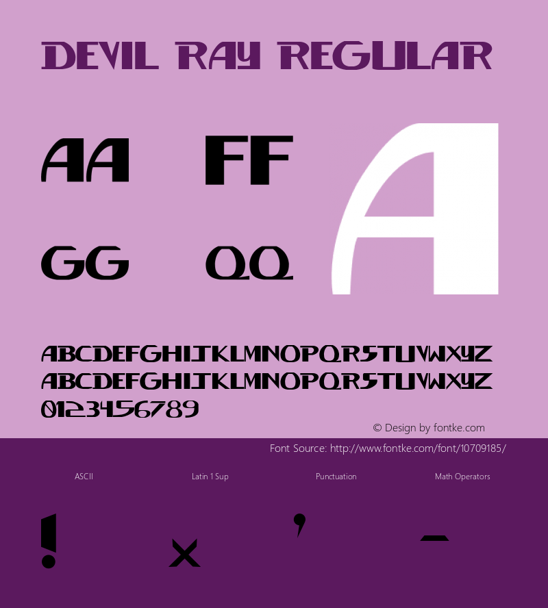 Devil Ray Regular Version 1.000;PS 001.001;hotconv 1.0.56图片样张