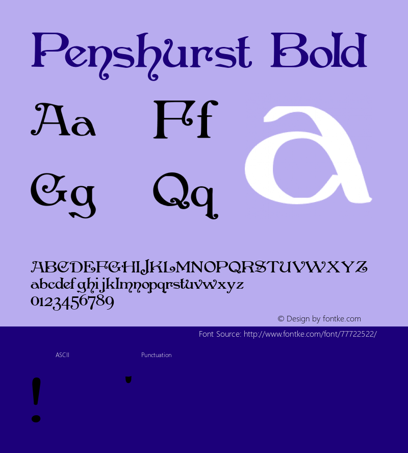 Penshurst-Bold Version 1.000图片样张