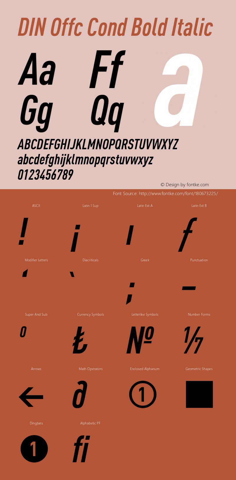 DIN Offc Cond Bold Italic Version 7.504; 2009; Build 1022图片样张