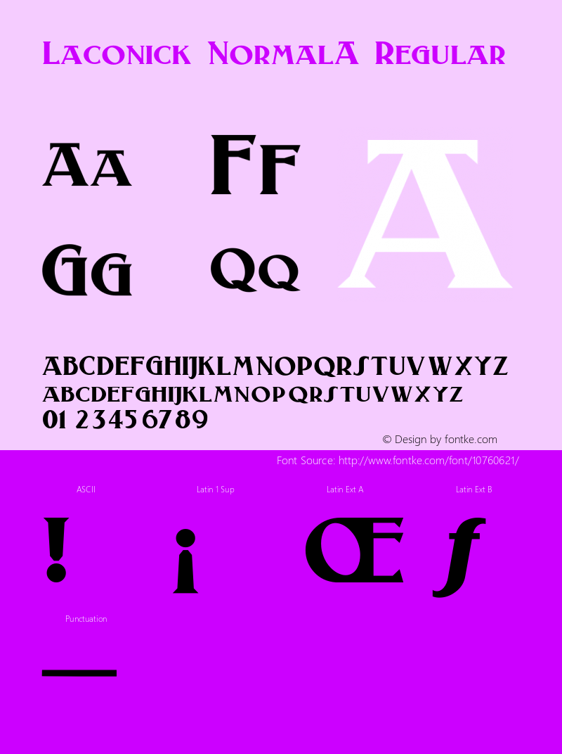 Laconick-NormalA Regular Converted from e:\nick's~1\LANA____.TF1 by ALLTYPE图片样张
