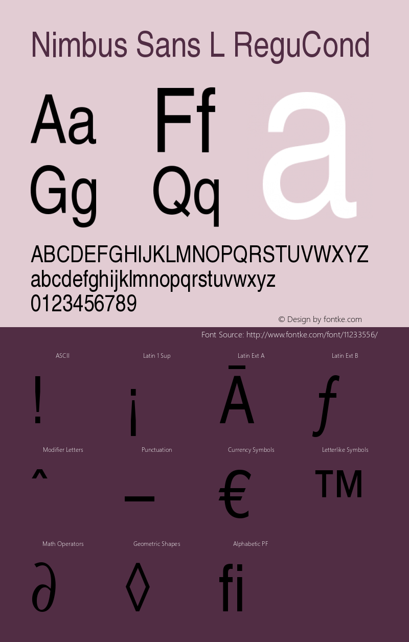 Nimbus Sans L ReguCond Version 1.05图片样张