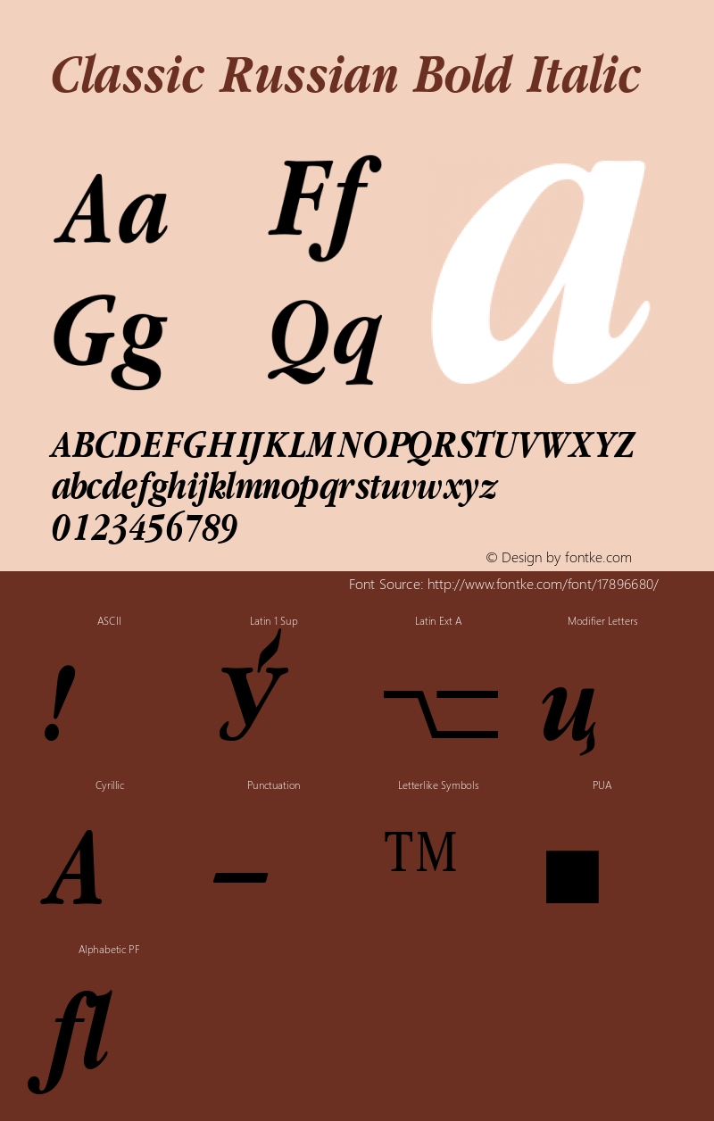 Classic Russian Bold Italic 001.001图片样张