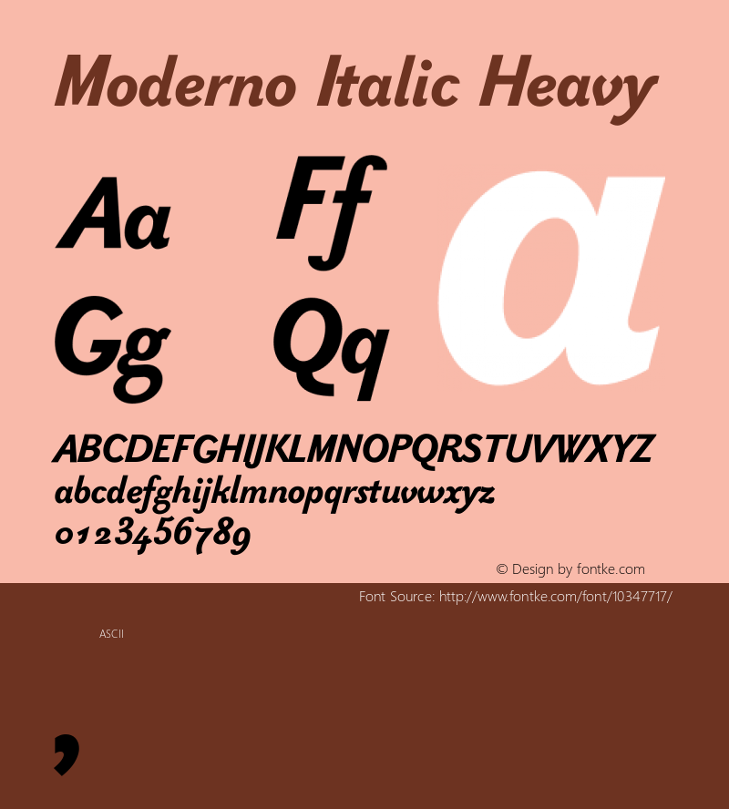 Moderno Italic Heavy Version 0.503图片样张