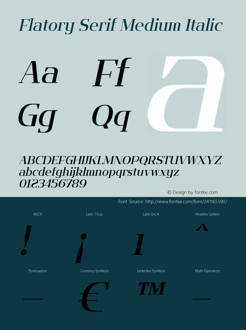 Flatory Serif Medium Italic Version 1.00图片样张