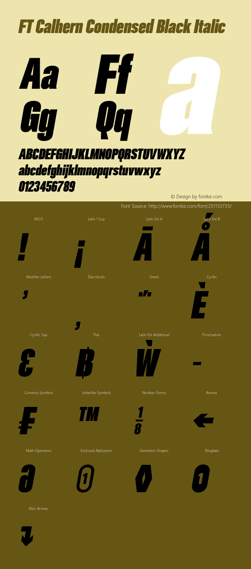 FT Calhern Condensed Black Italic Version 1.001;Glyphs 3.1.2 (3151)图片样张