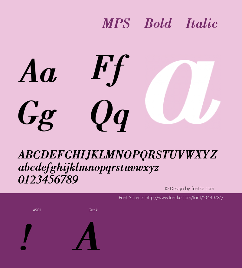 方正科技符号MPS Bold Italic 1.0图片样张