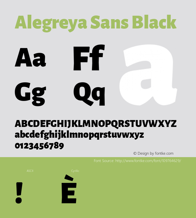 Alegreya Sans Black Version 2.001; ttfautohint (v1.4.1)图片样张