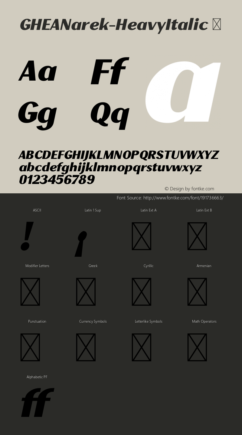 ☞GHEANarek-HeavyItalic Version 1.000;com.myfonts.armtype.ghea-narek.heavy-italic.wfkit2.3Gad图片样张