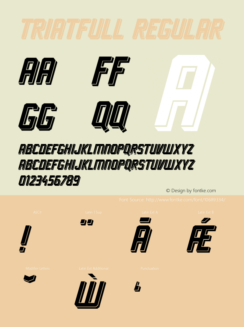 triatfull Regular Version 001.001 ;com.myfonts.easy.cuda-wianki.triat.triatfull.wfkit2.version.44so图片样张