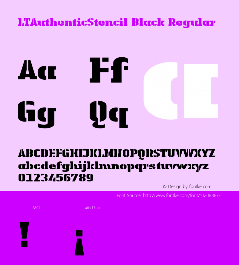 LTAuthenticStencil Black Regular 001.000图片样张