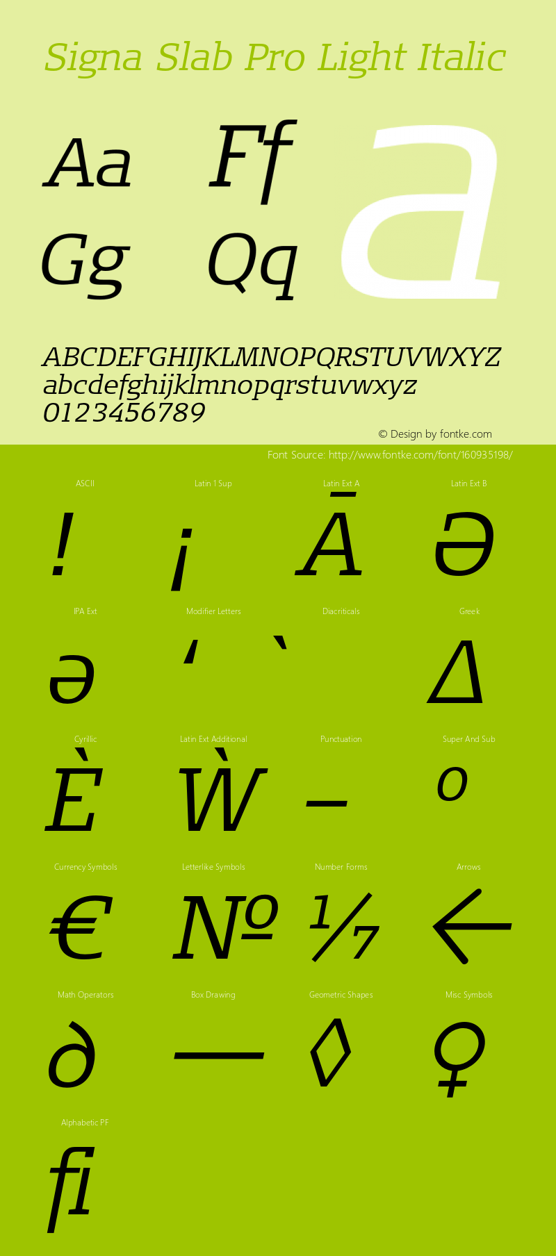 SignaSlabPro-LightItalic Version 7.504; 2012; Build 1023;com.myfonts.easy.fontfont.signa-slab-pro.pro-light-italic.wfkit2.version.4fLi图片样张