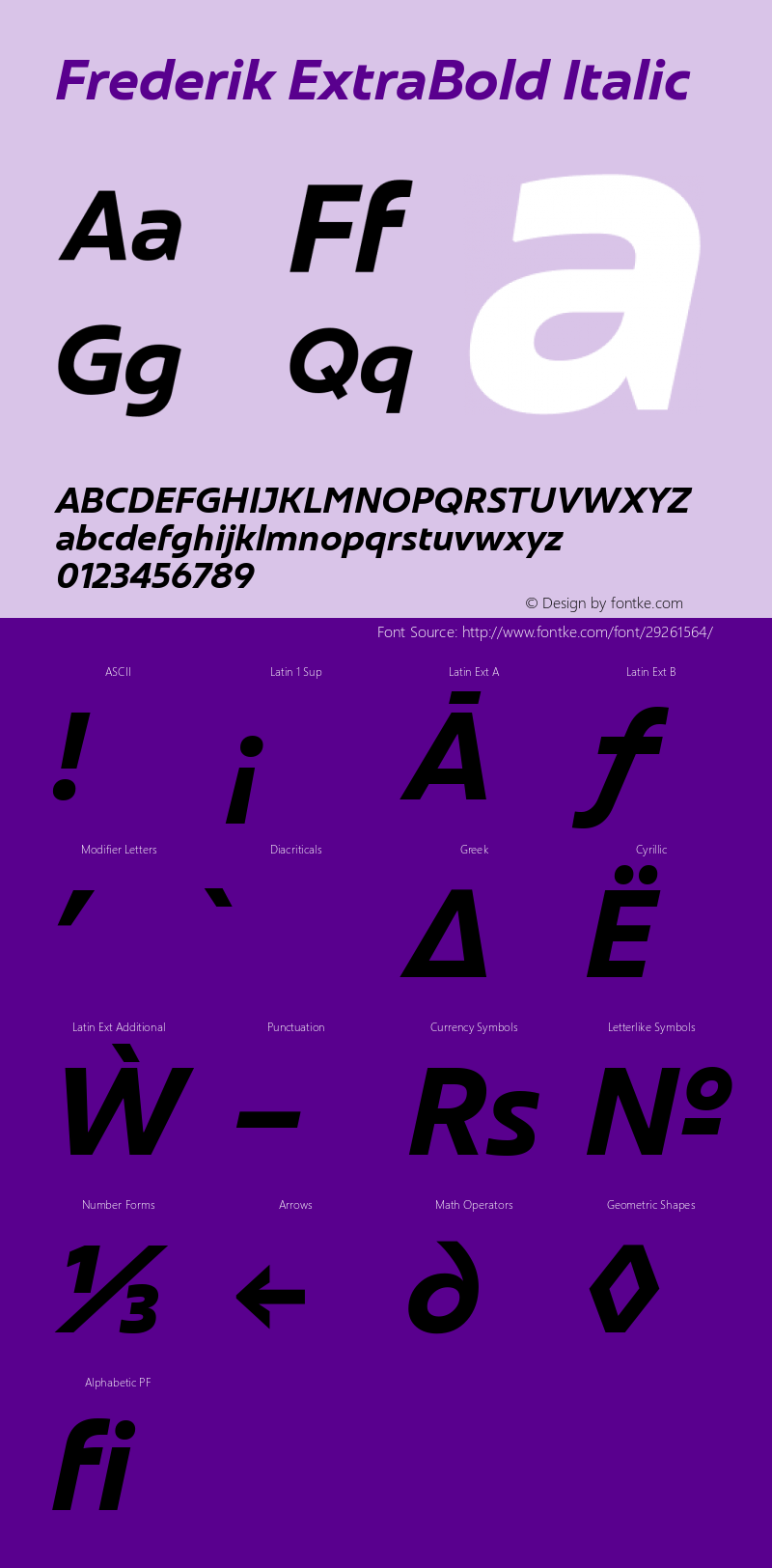 Frederik ExtraBold Italic Version 001.000 February 2019;YWFTv17图片样张