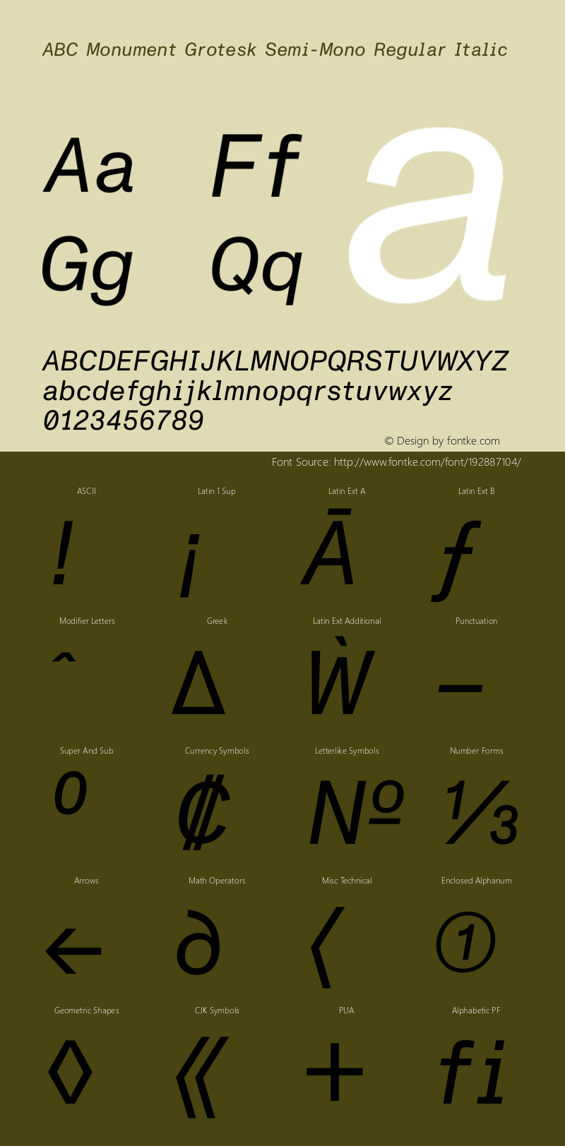 ABC Monument Grotesk Semi-Mono Regular Italic Version 2.002 | web-otf图片样张