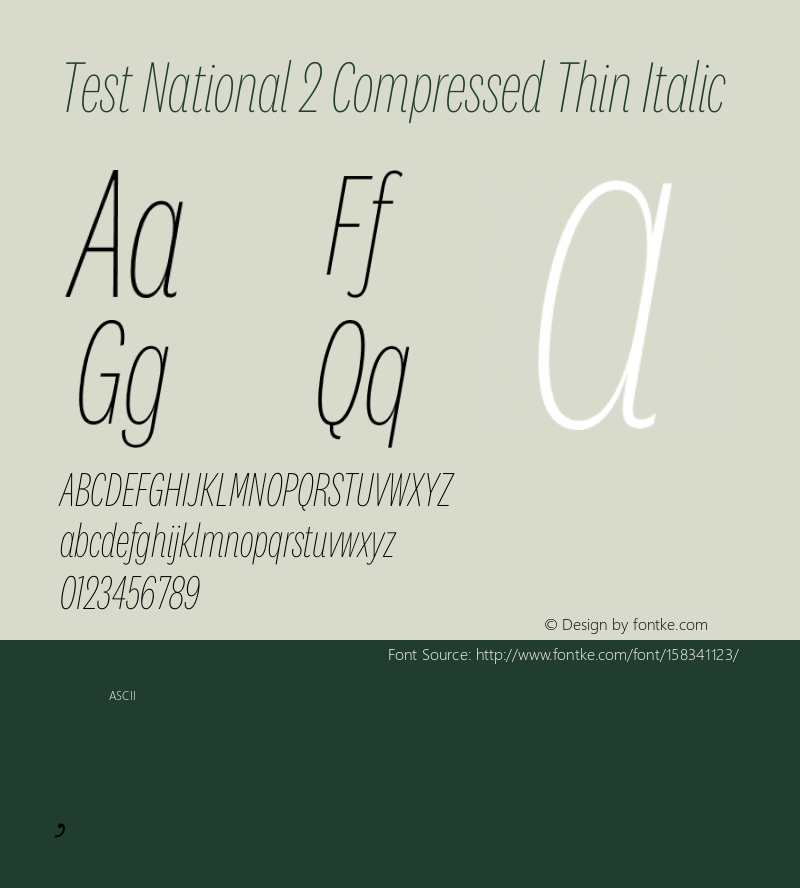 Test National 2 Cmp Tn Italic Version 1.004;hotconv 1.0.116;makeotfexe 2.5.65601图片样张