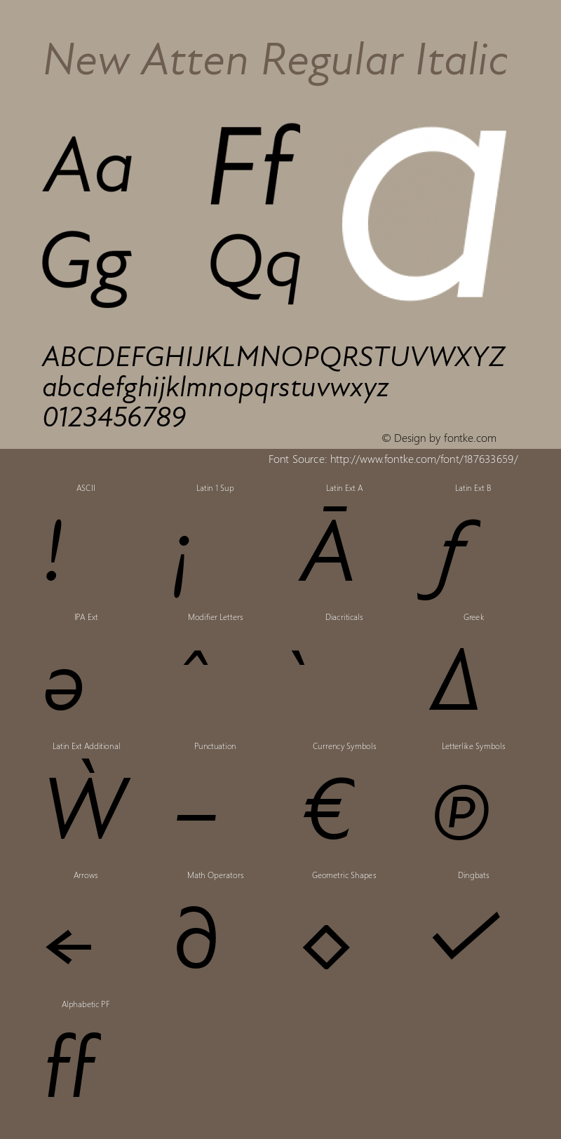 New Atten Regular Italic Version 1.101图片样张