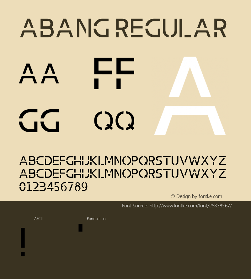 AbangFont Version 01.00图片样张