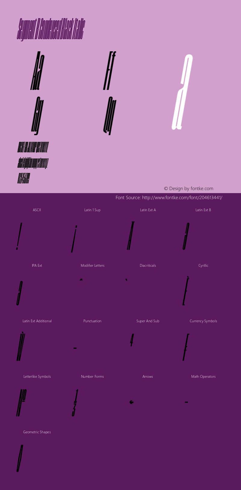 Segment B Condensed Black Italic Version 1.001;hotconv 1.0.109;makeotfexe 2.5.65596图片样张