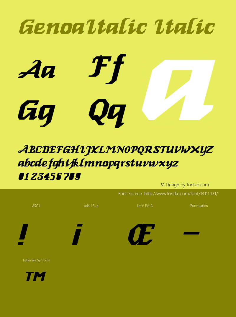 GenoaItalic Italic Version 001.001图片样张