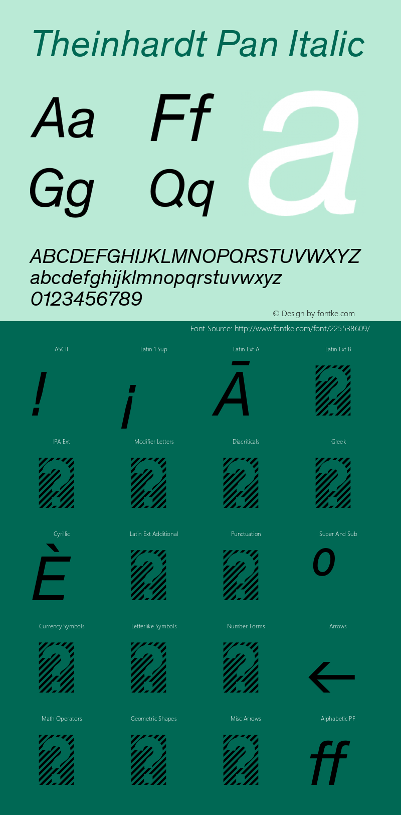 Theinhardt Pan Italic Version 4.003; build 0008图片样张