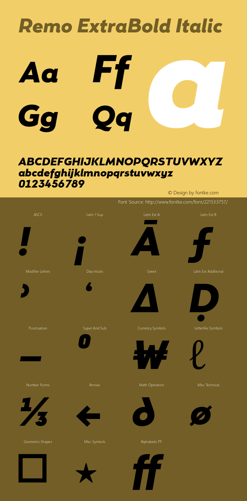 Remo ExtraBold Italic Version 4.001图片样张