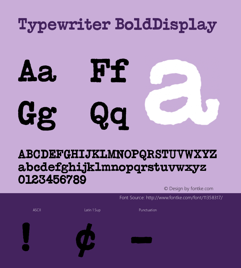 Typewriter BoldDisplay Version 001.000图片样张
