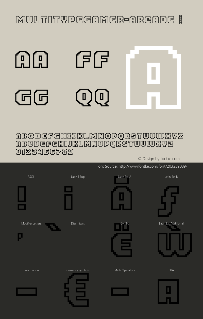 ☞MultiType Gamer Arcade Version 13.000;hotconv 1.0.109;makeotfexe 2.5.65596;com.myfonts.easy.cyanotype.multitype-gamer.arcade.wfkit2.version.5PoE图片样张