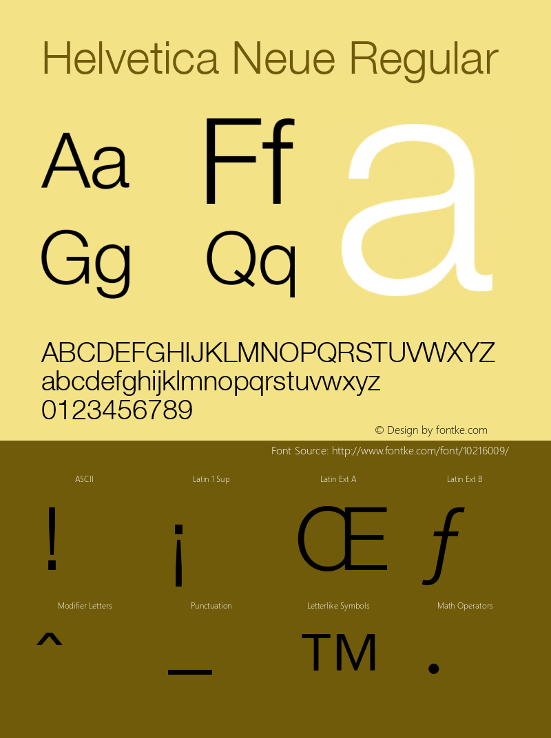 Helvetica Neue Regular Version 1.02图片样张