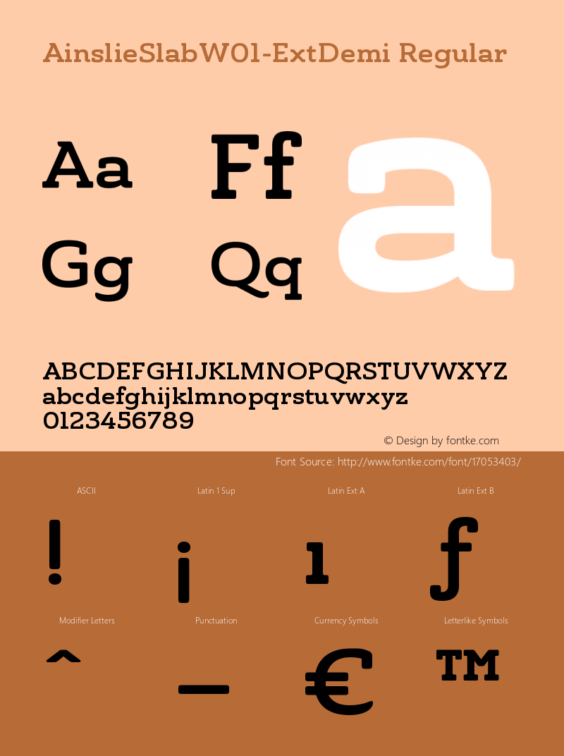 AinslieSlabW01-ExtDemi Regular Version 1.00图片样张