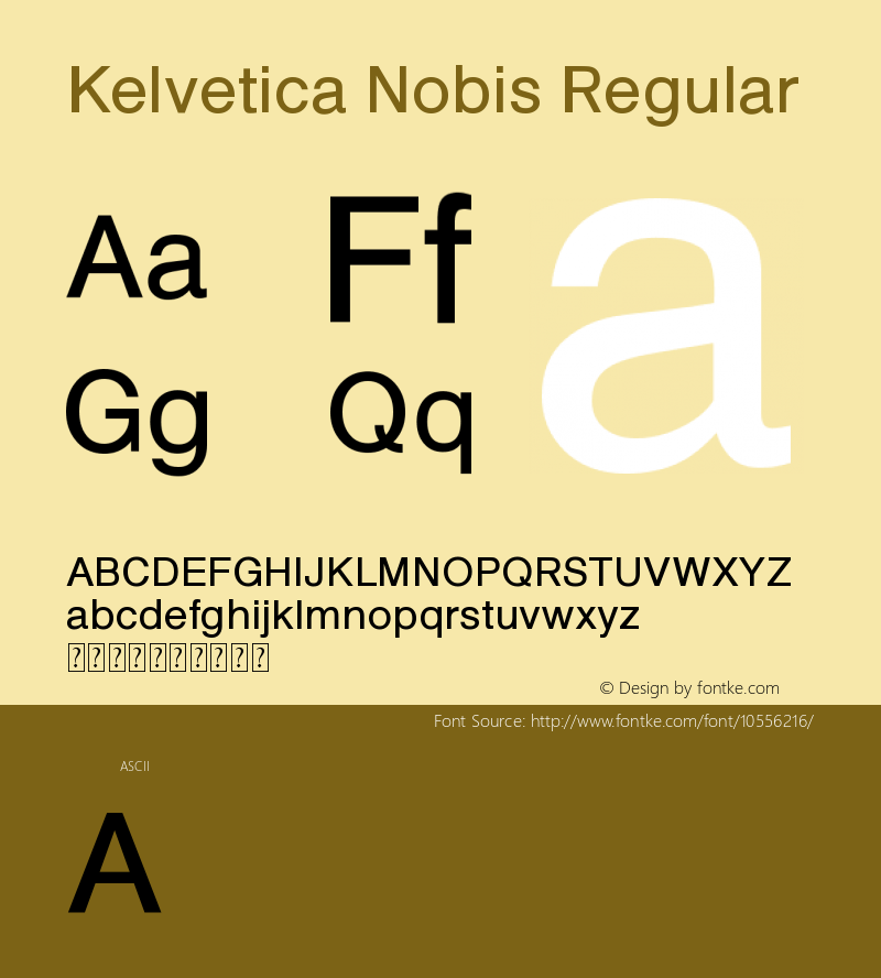 Kelvetica Nobis Regular Version 1.00 May 17, 2014, initial release图片样张