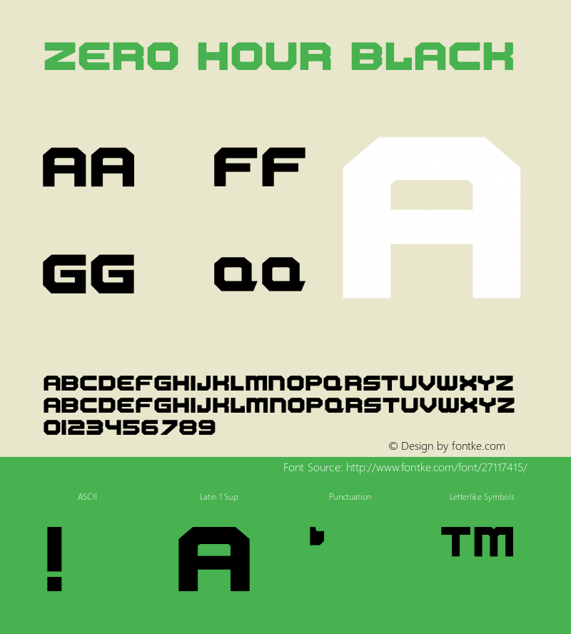 Zero Hour Black Version 1.002;Fontself Maker 2.1.2图片样张