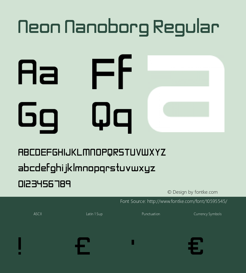 Neon Nanoborg Regular Version 1.00 September 16, 2014, initial release图片样张