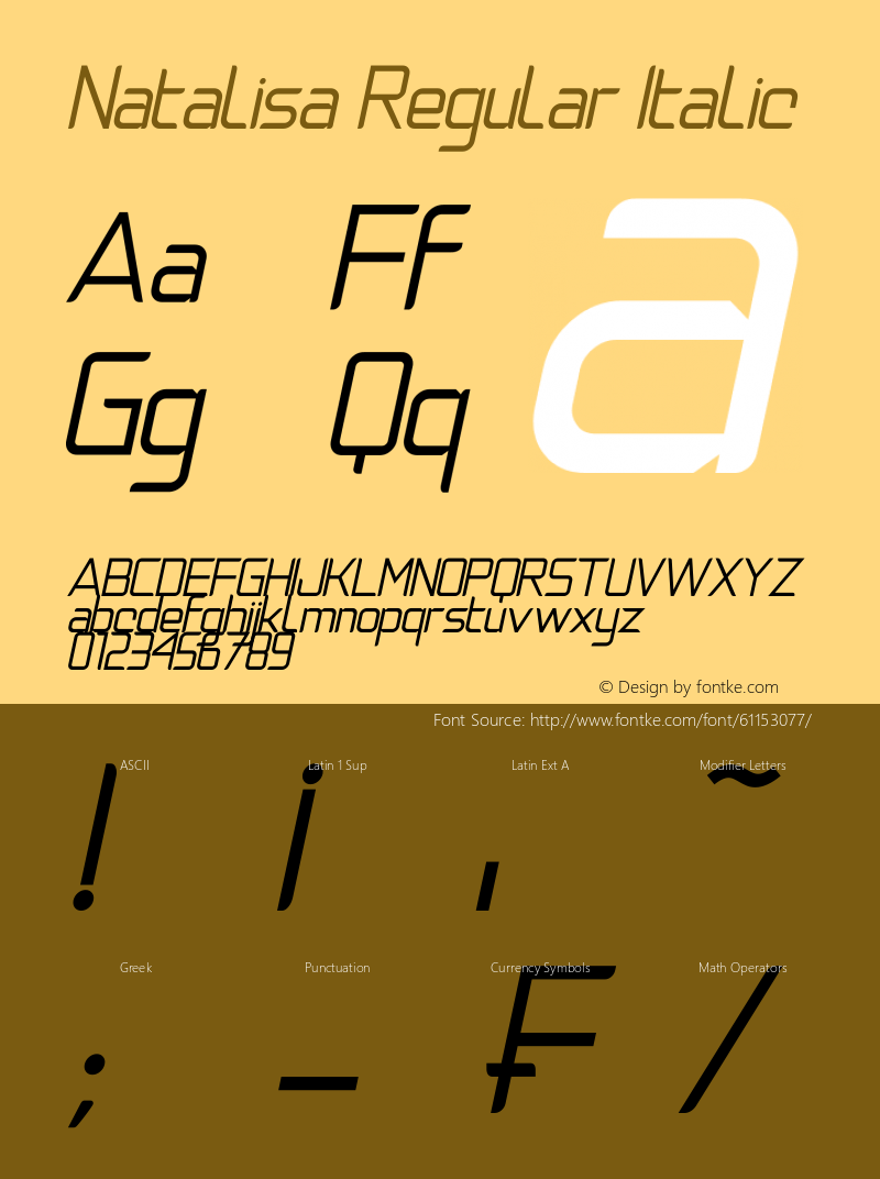 Natalisa Regular Italic Version 1.00;April 14, 2020;FontCreator 13.0.0.2620 64-bit图片样张