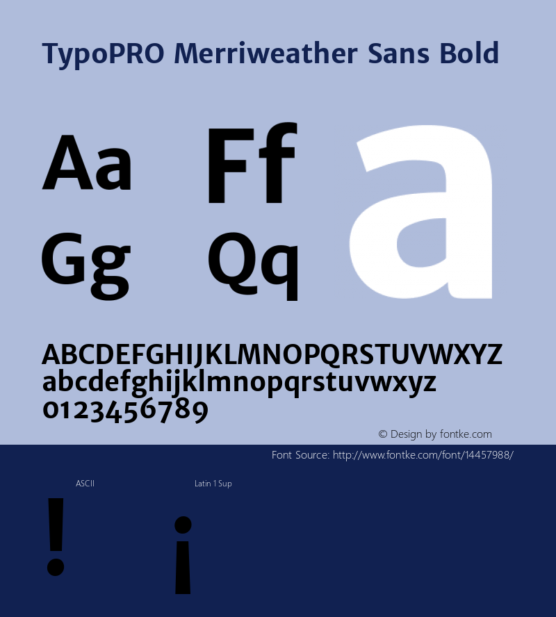 TypoPRO Merriweather Sans Bold Version 1.003; ttfautohint (v0.93.8-669f) -l 7 -r 28 -G 0 -x 13 -w 