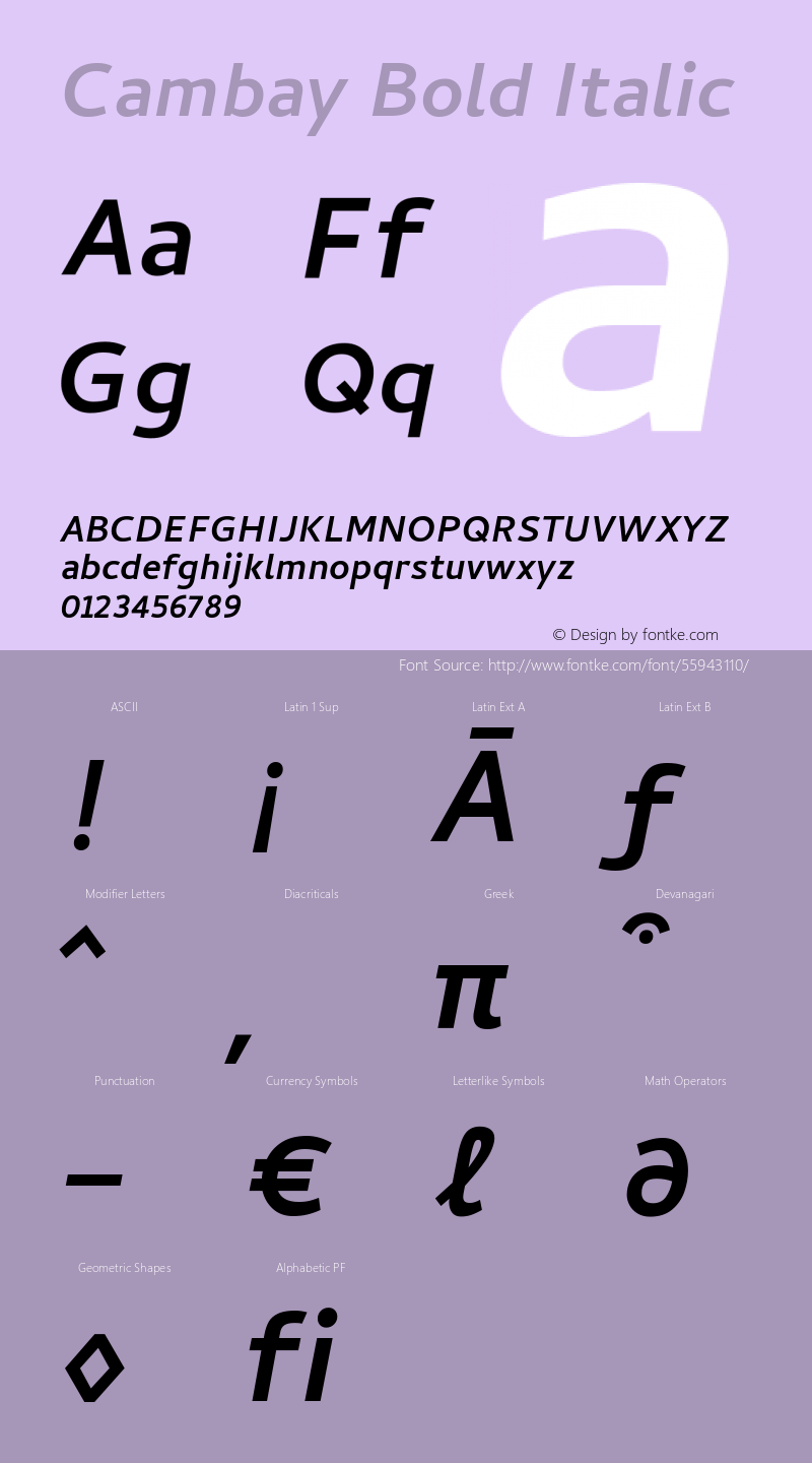 Cambay Bold Italic Version 1.006;PS 001.006;hotconv 1.0.70;makeotf.lib2.5.58329图片样张