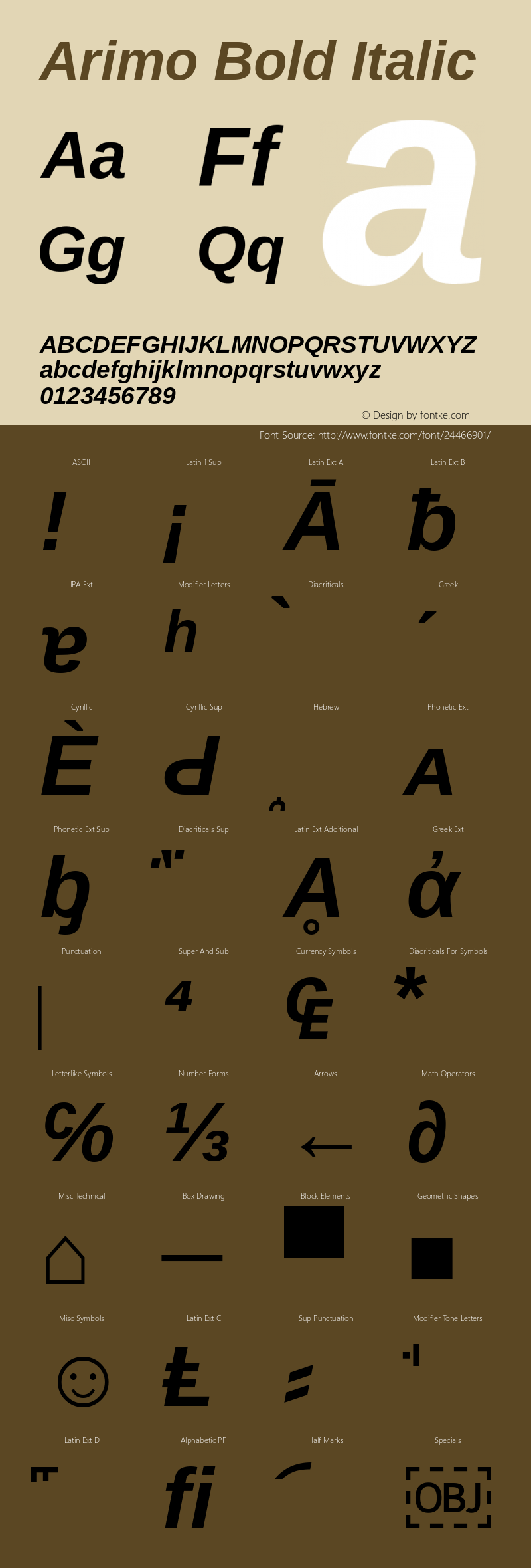 Arimo Bold Italic Version 1.23图片样张