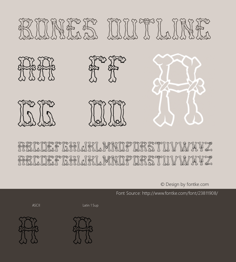 Bones Outline Version 1.002;Fontself Maker 2.0.4图片样张