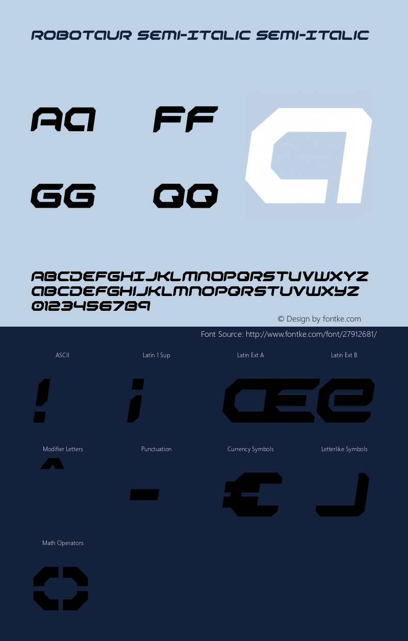 Robotaur Semi-Italic Version 2.0; 2018图片样张