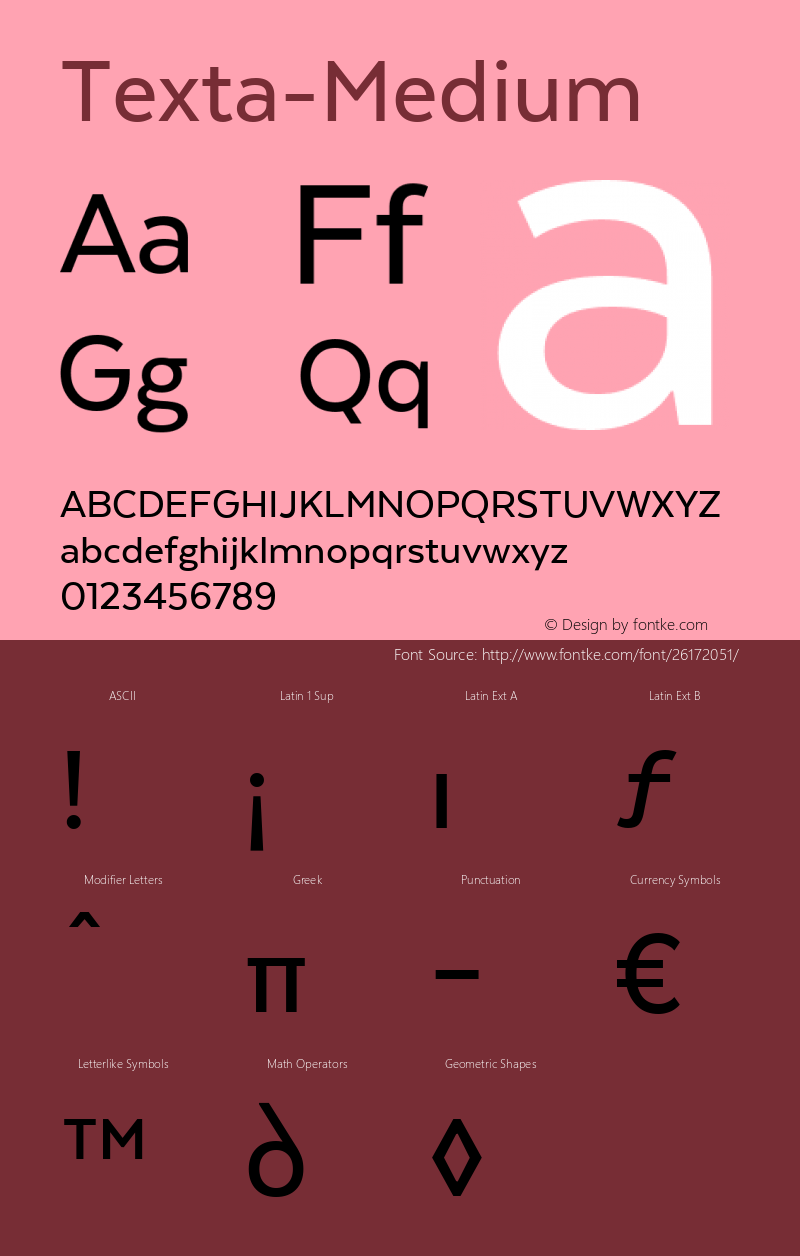 ☞Texta-Medium Version 1.005;com.myfonts.easy.latinotype.texta.medium.wfkit2.version.4hnX图片样张