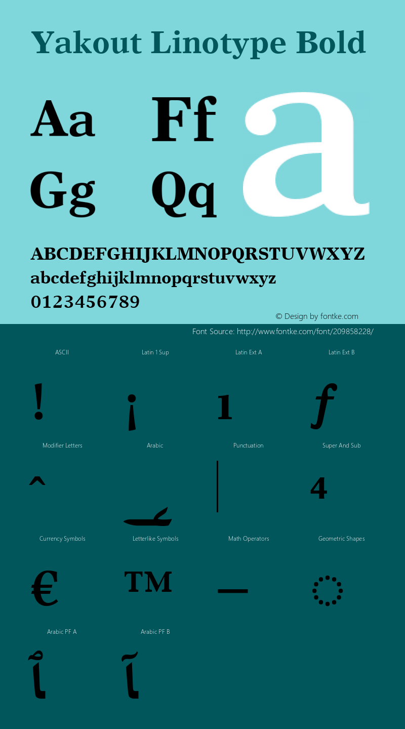 Yakout Linotype Light Bold Version 1.16图片样张