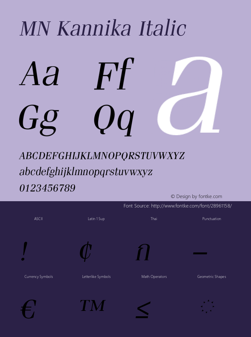 MNKannika-Italic Version 3.201图片样张