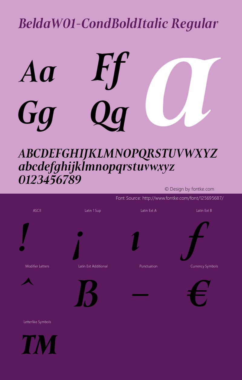 Belda W01 Cond Bold Italic Version 1.00图片样张