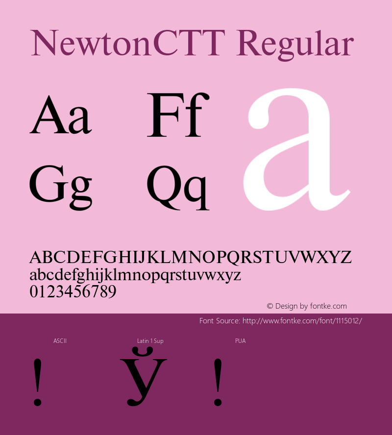 NewtonCTT Regular TrueType Maker version 1.00.03图片样张