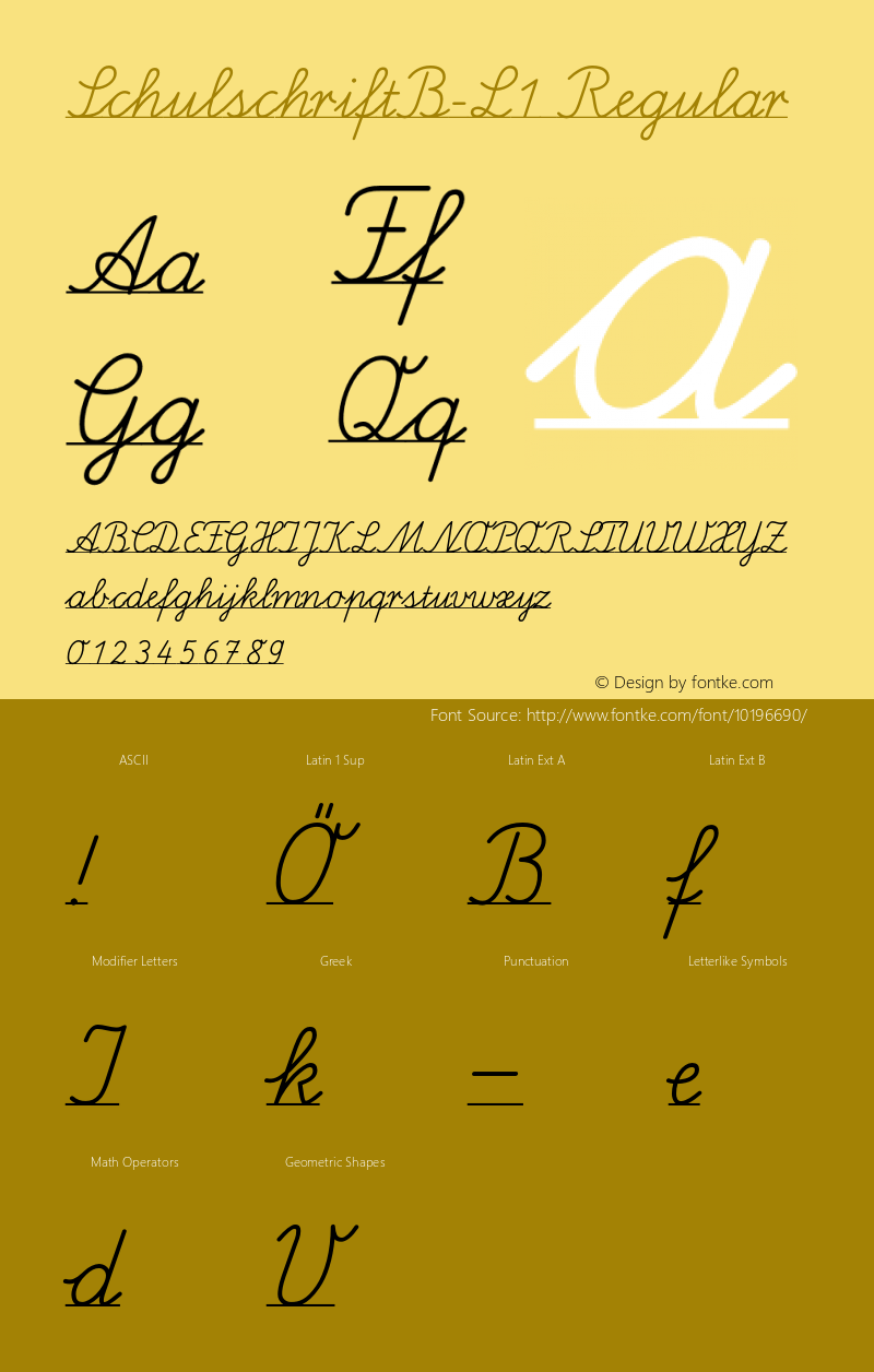 SchulschriftB-L1 Regular 001.000图片样张