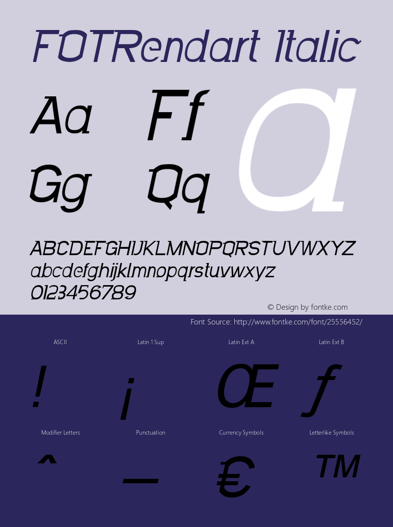 FOTRendart-Italic Version 1.000图片样张