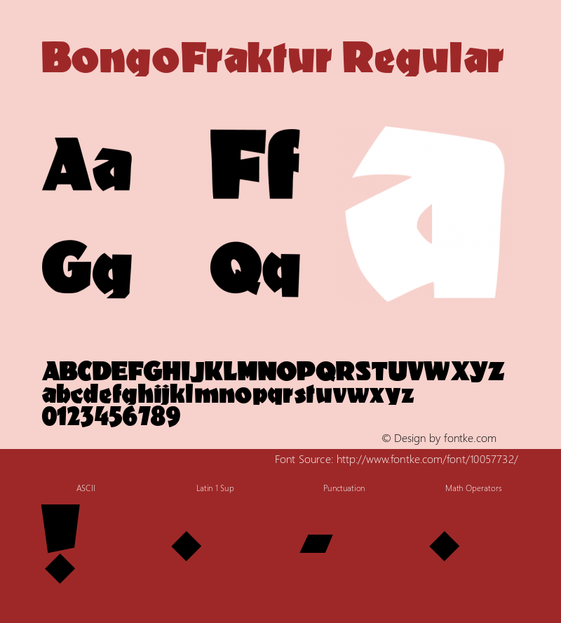 BongoFraktur Regular Macromedia Fontographer 4.1 10/6/00图片样张