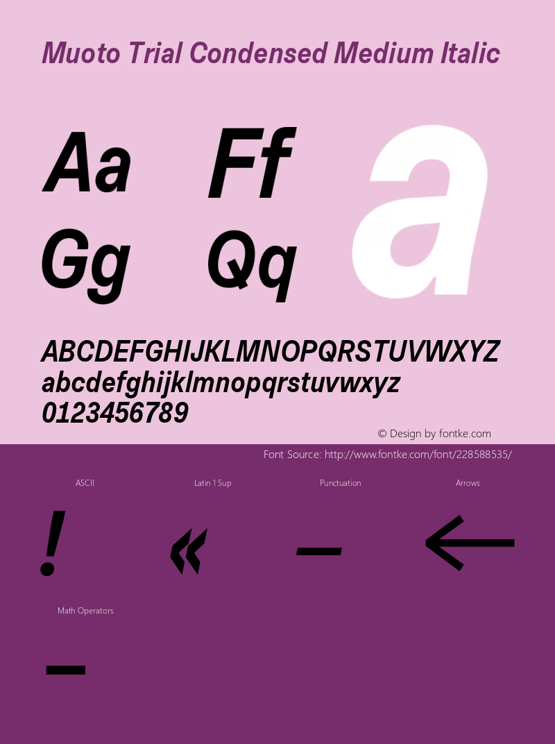 Muoto Trial Condensed Medium Italic Version 2.000;FEAKit 1.0图片样张