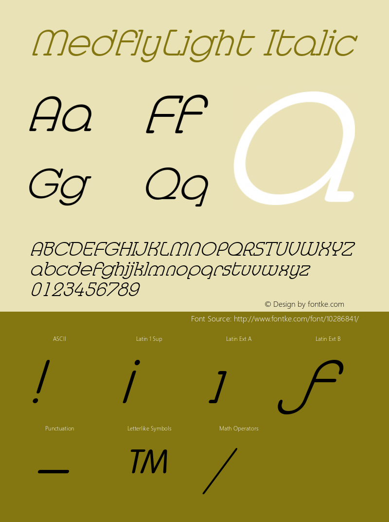 MedflyLight Italic The WSI-Fonts Professional Collection图片样张